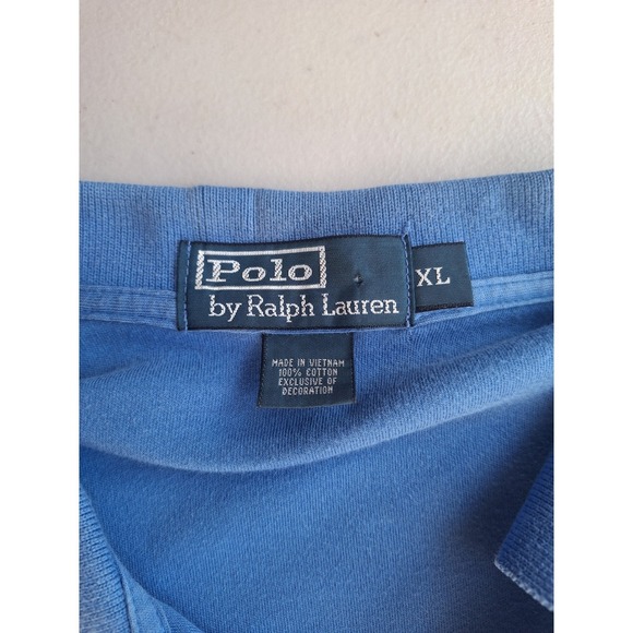 Polo Ralph Lauren Mens XL Blue Short Sleeve Cotton Polo Shirt Brown Pony Logo - Picture 3 of 8